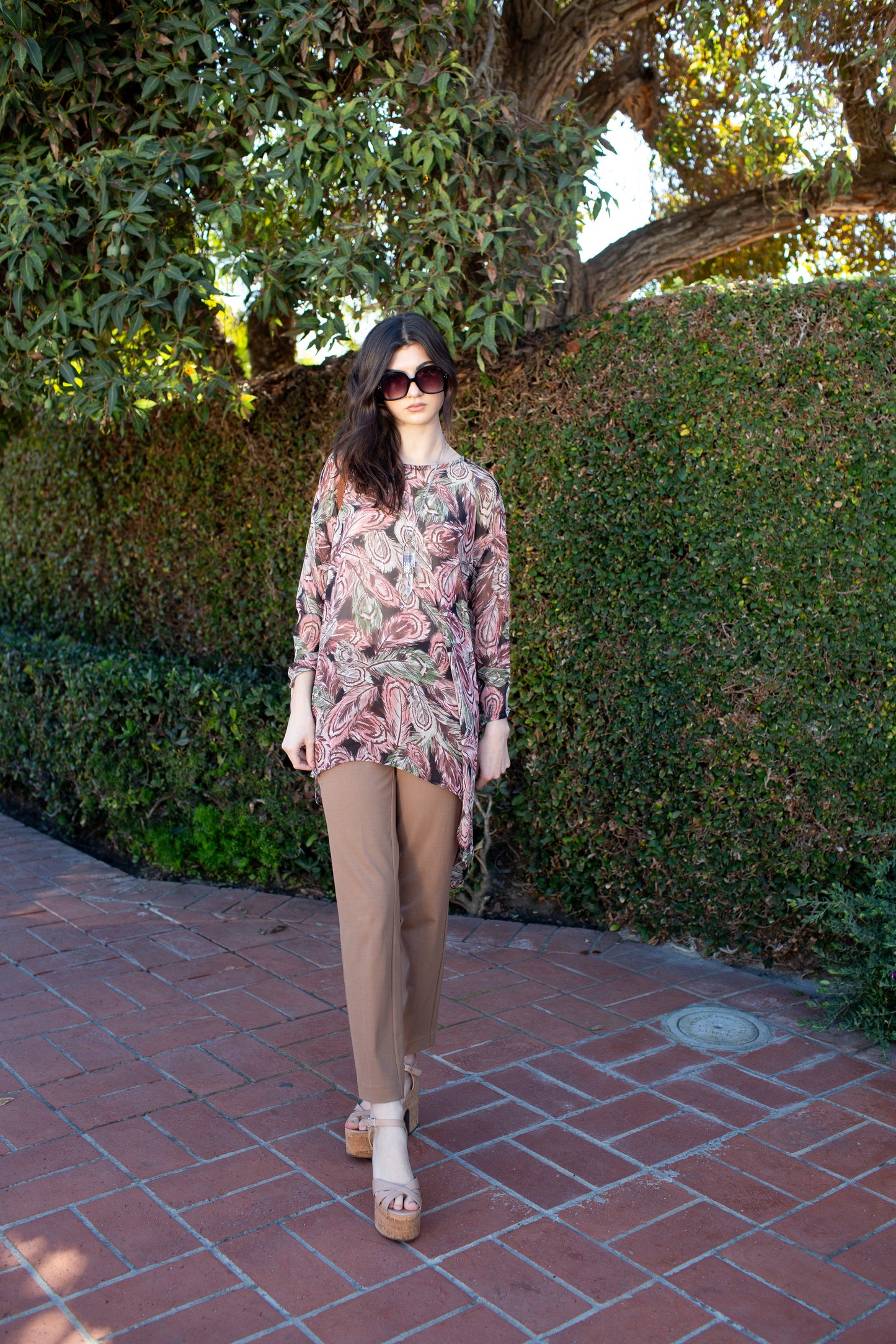 Bel Age Blouse in Feather Forest