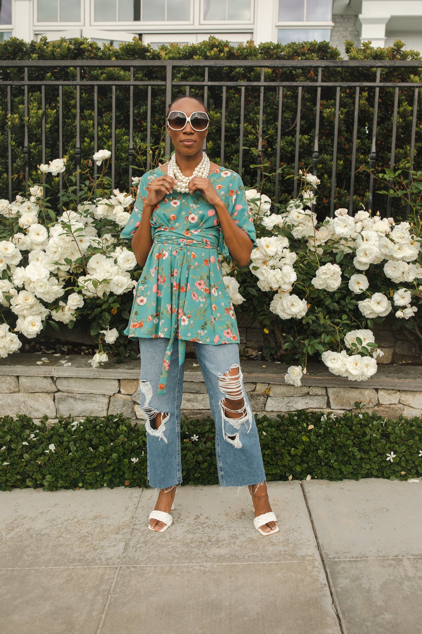 Polly Poppy Wrap Tunic Blouse