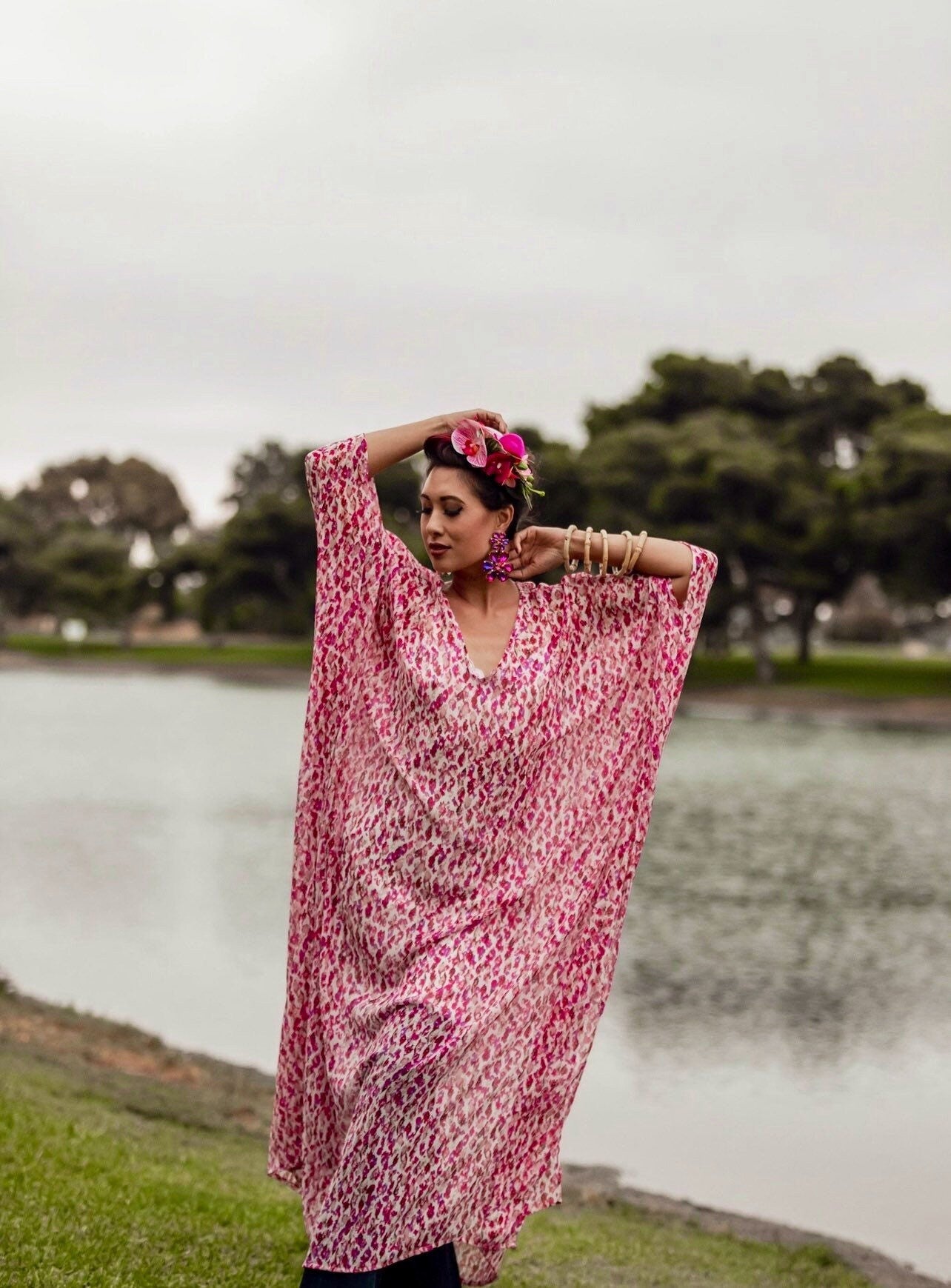 Pink Watercolor Caftan