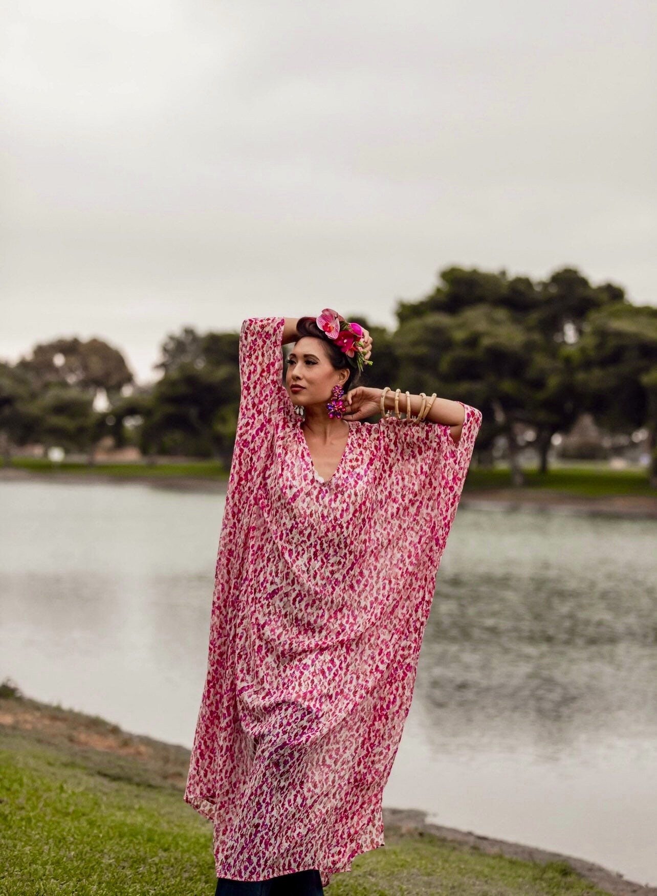 Pink Watercolor Caftan