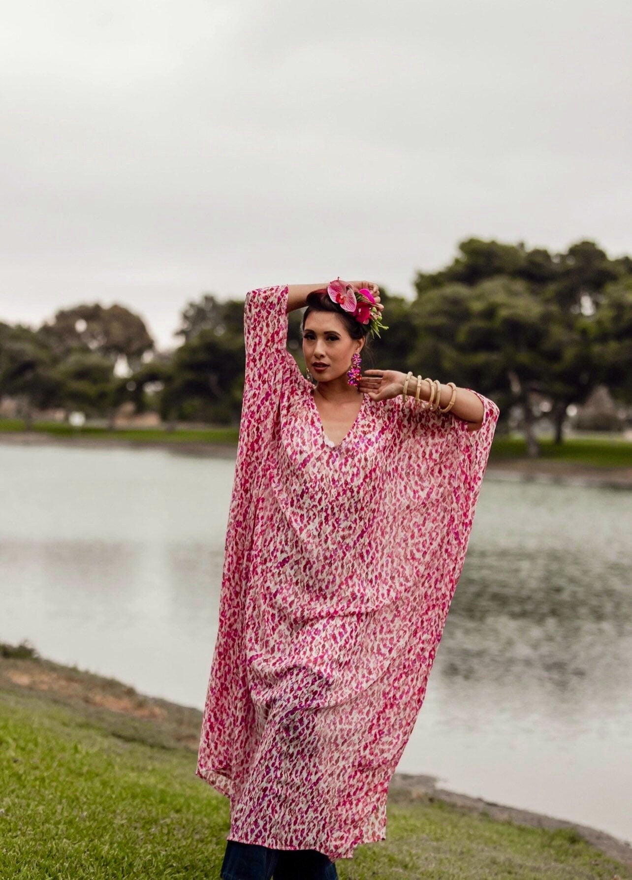 Pink Watercolor Caftan